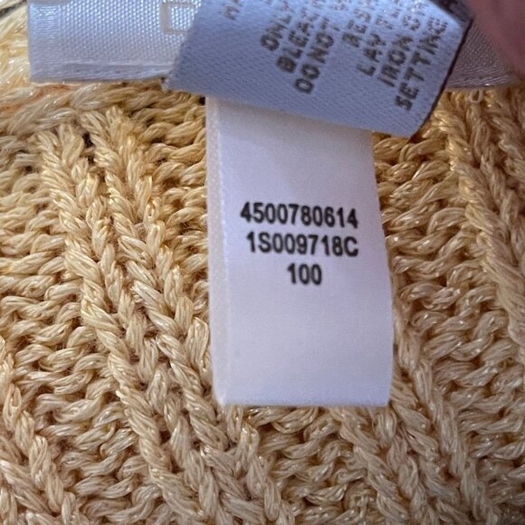 Chicos Womens Knit Cardigan Sweater Size 1 Nylon/Acrylic/Cotton Blend Gold - Picture 6 of 9